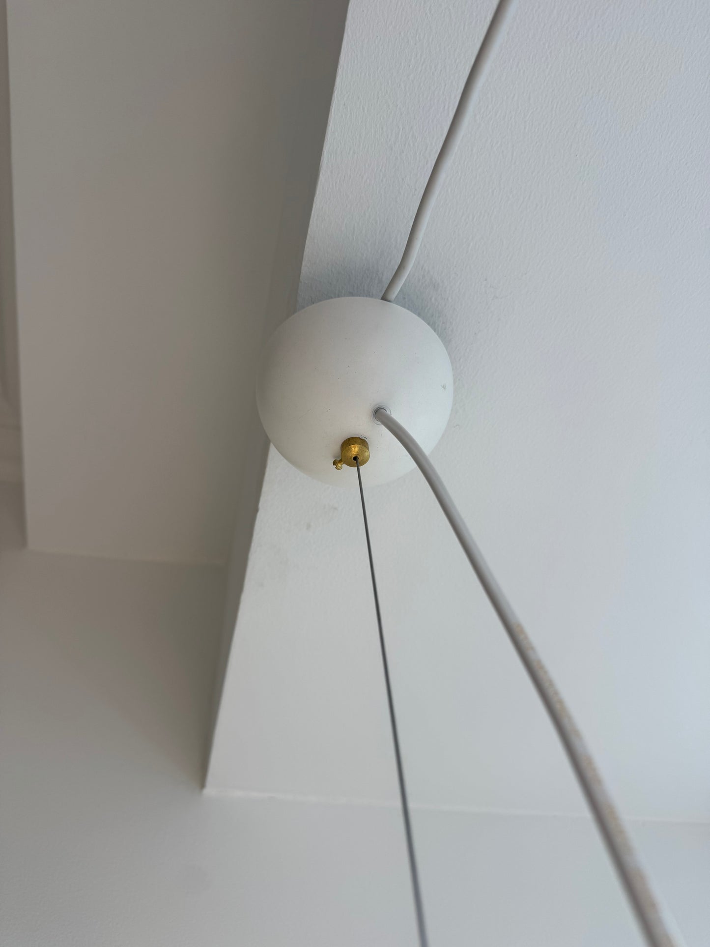Klassisk hvid rund Murano pendel, 35 cm