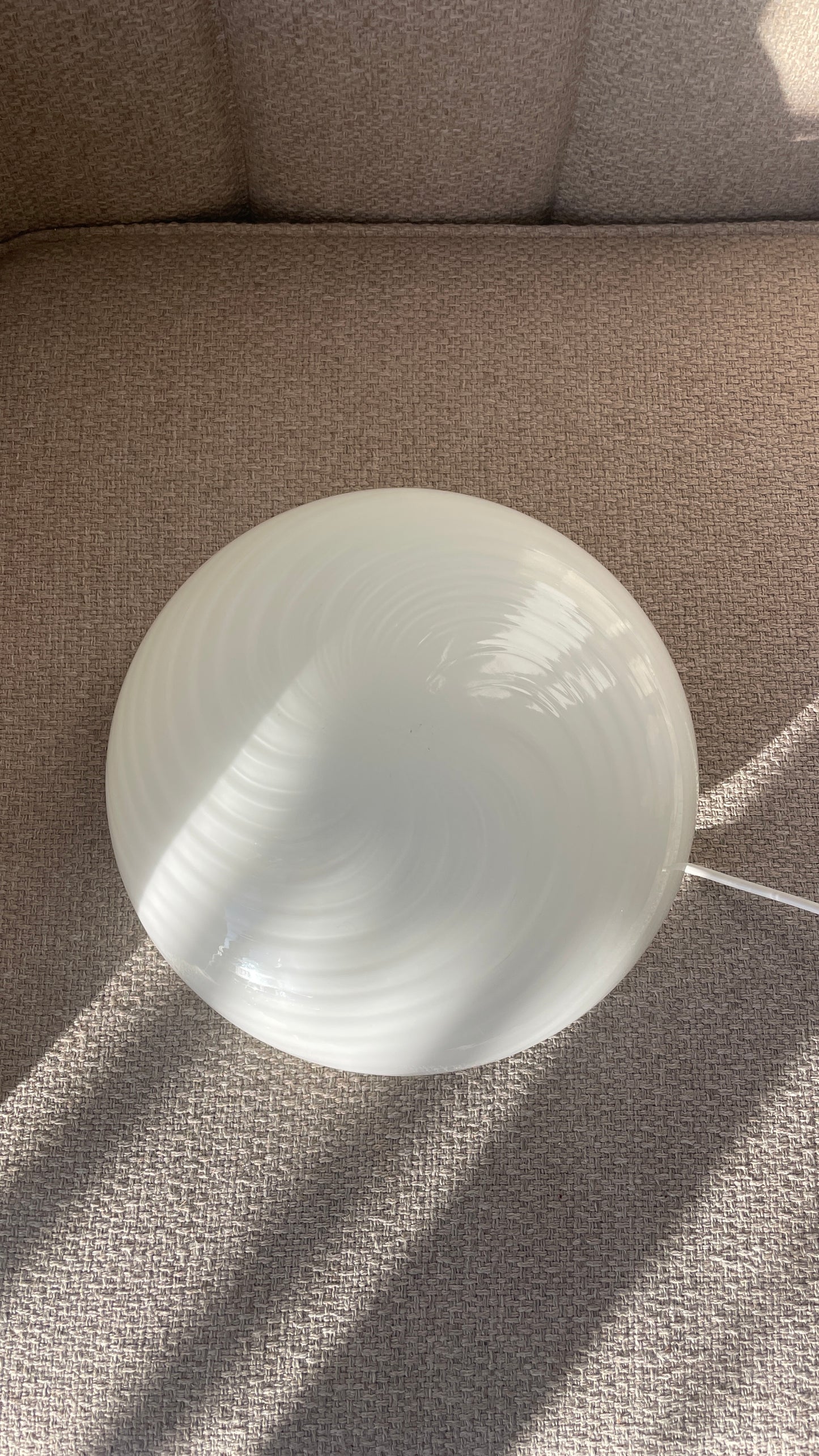 Murano plafond i klassisk hvid swirl, 30 cm