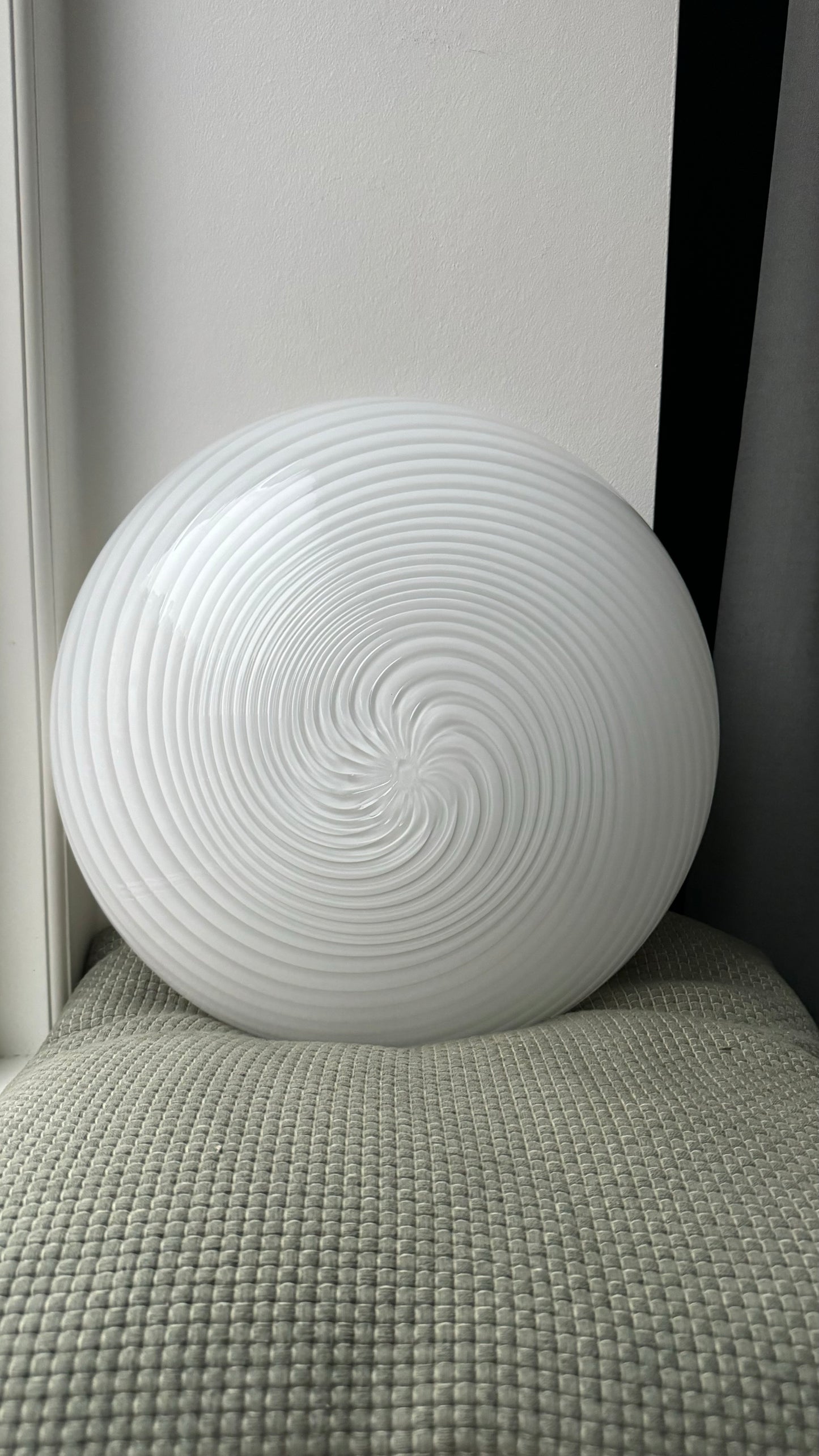 Murano plafond i klassisk hvid swirl, 38cm