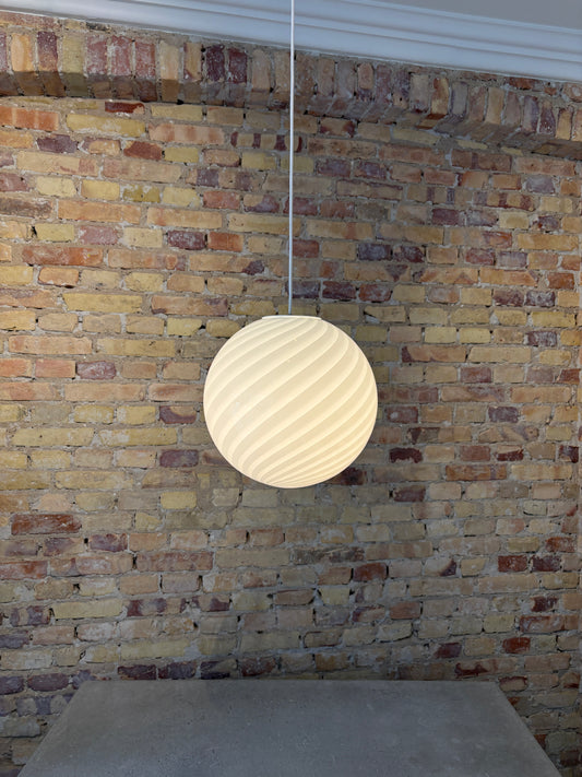 Hvid Murano swirl pendel, 30 cm