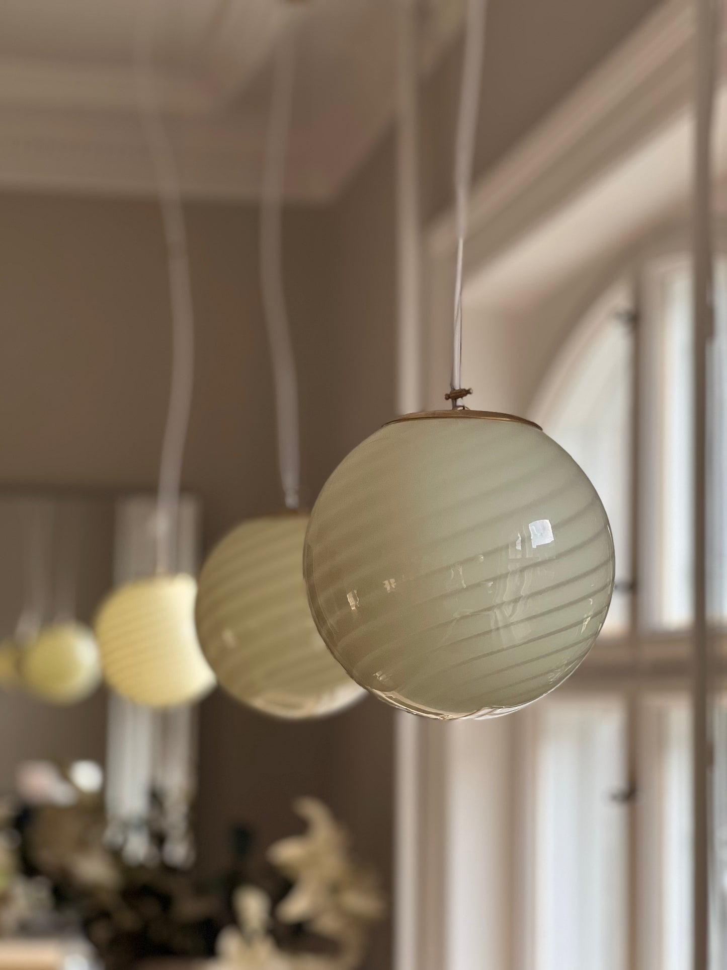 Pistaciegrøn Murano pendel, 20 cm