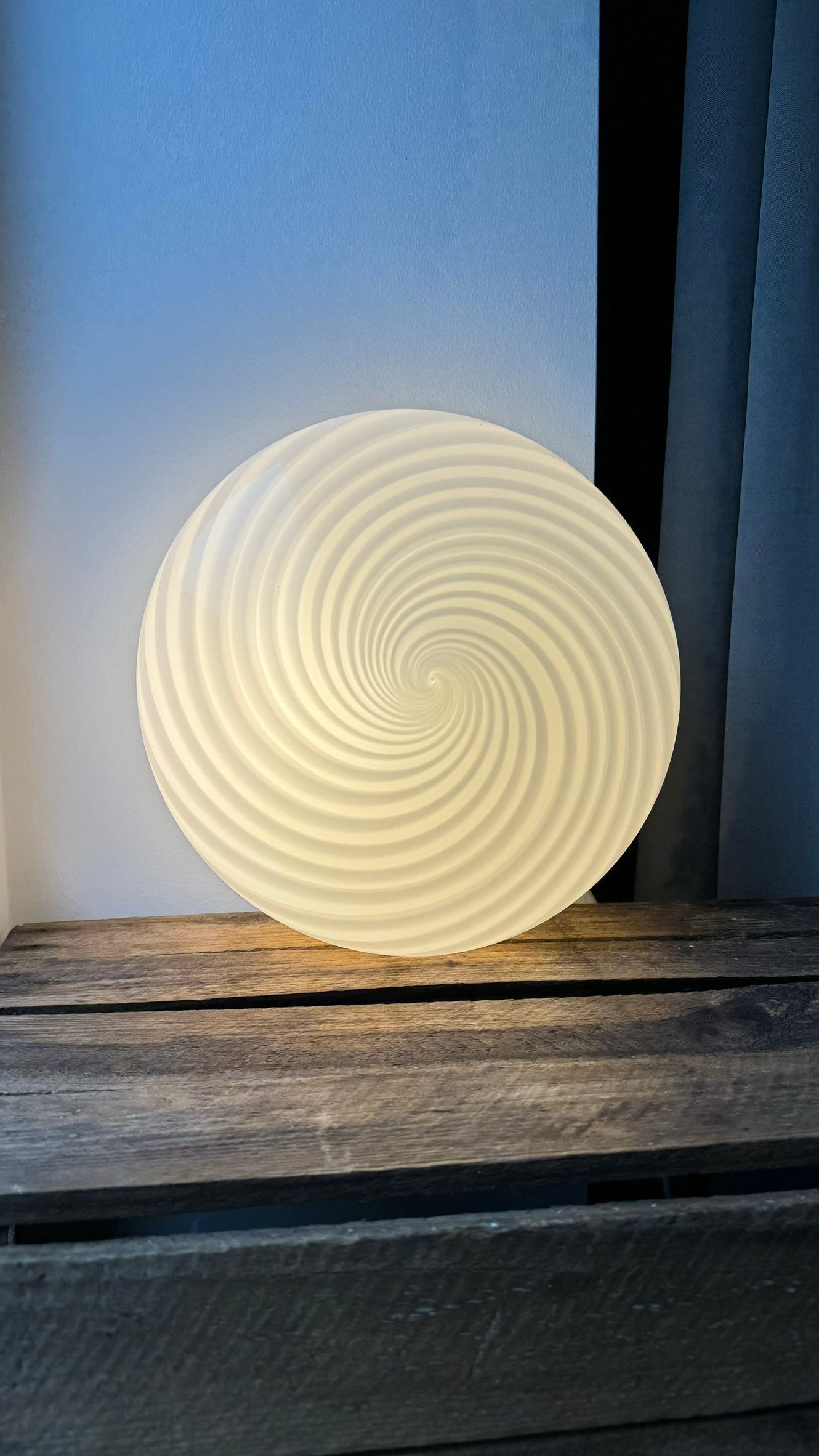 Murano plafond i klassisk hvid swirl, 30cm