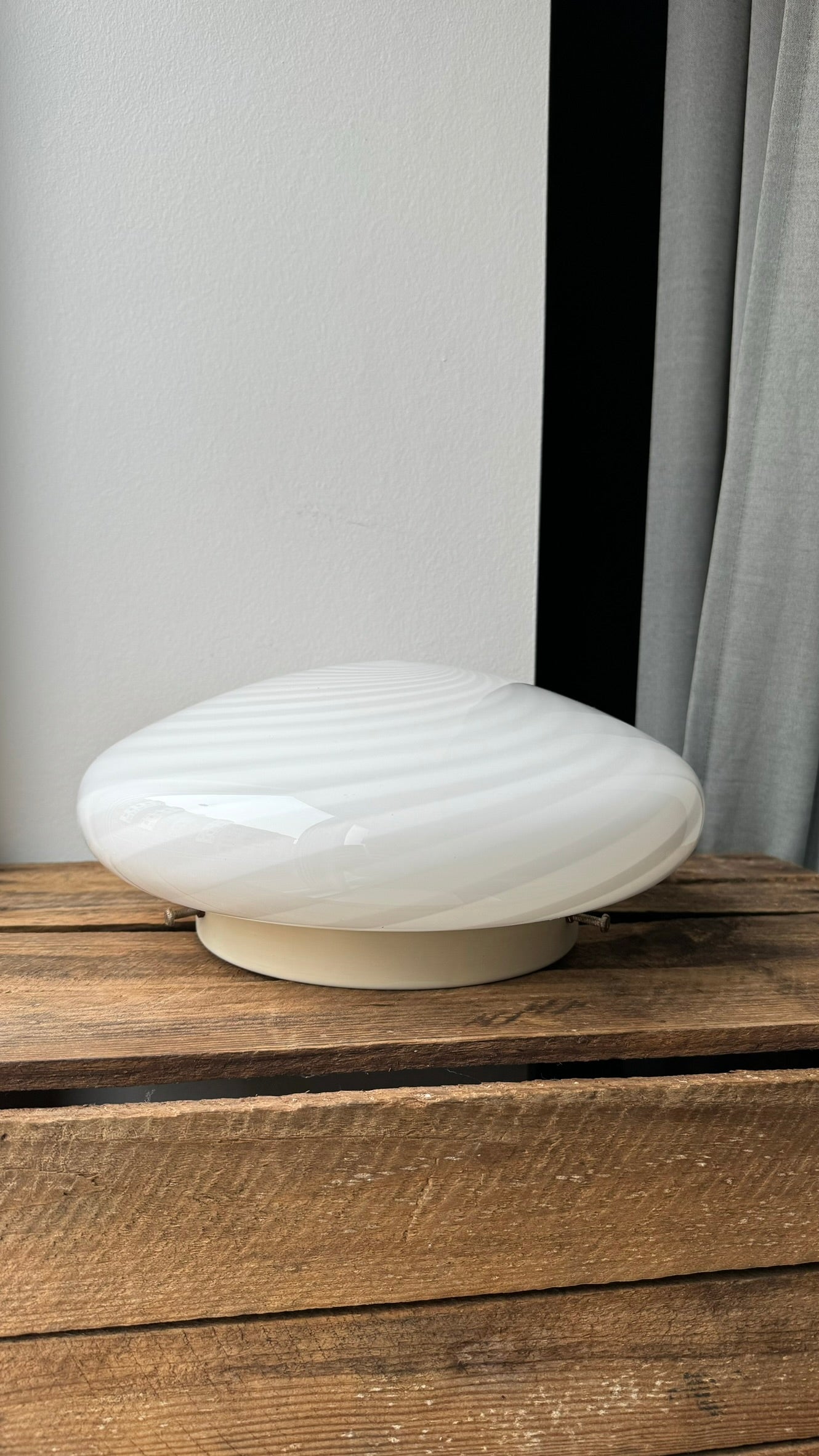 Murano plafond i klassisk hvid swirl, 30cm