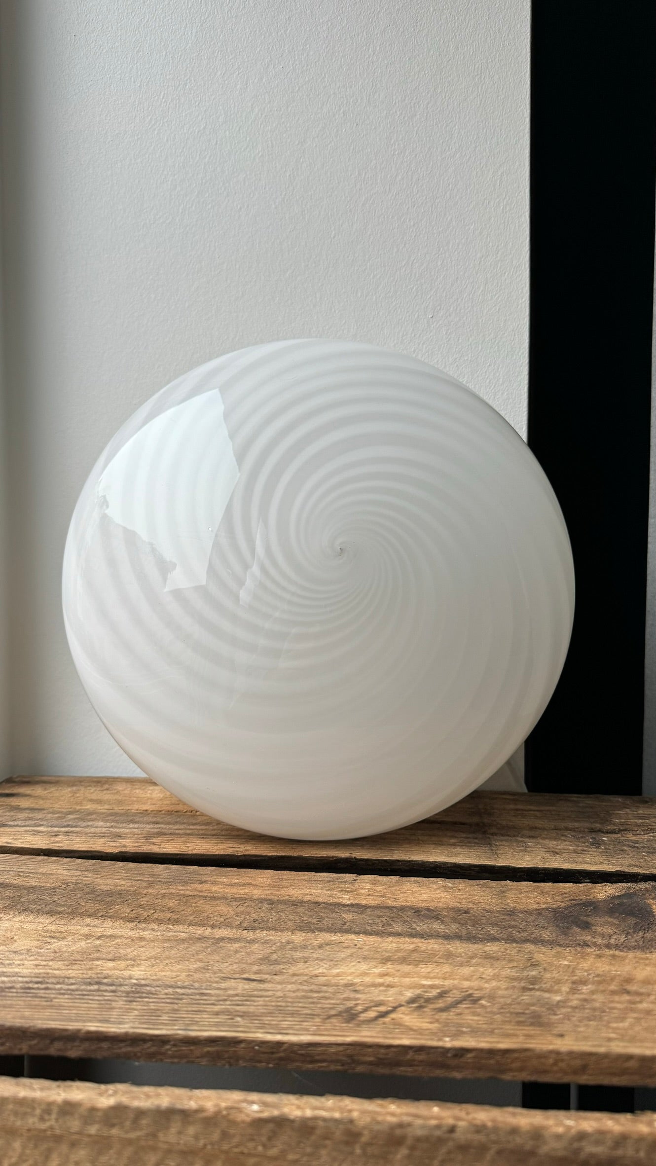 Murano plafond i klassisk hvid swirl, 30cm