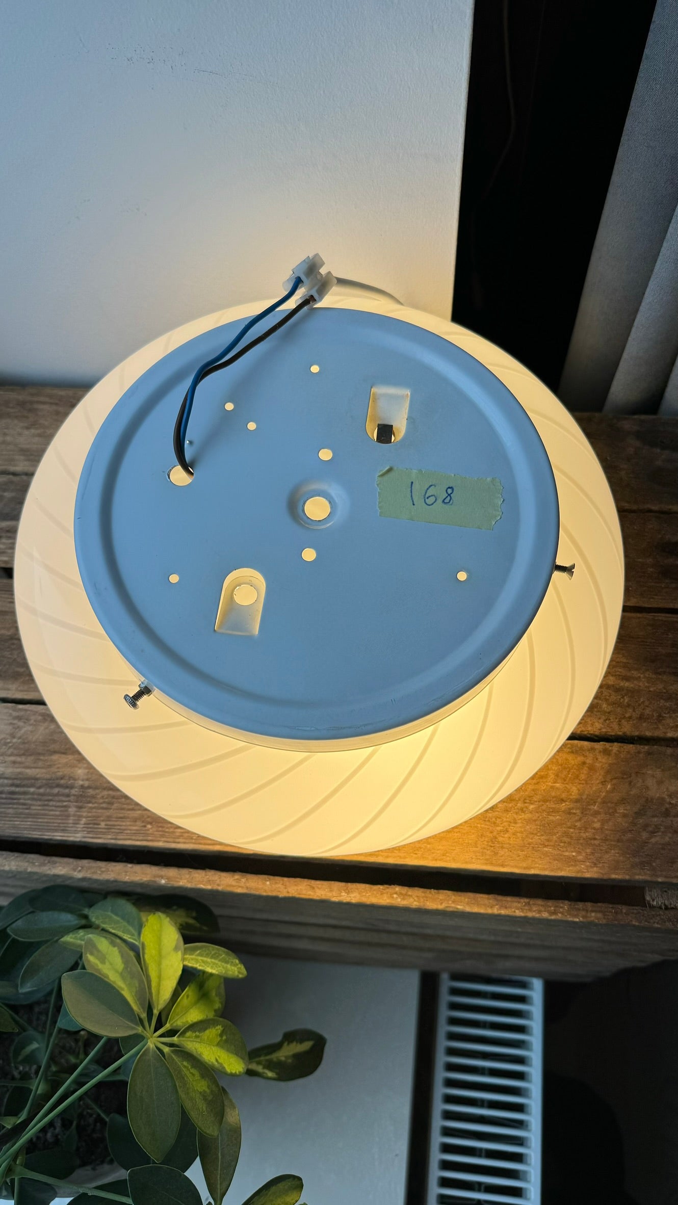Murano plafond i klassisk hvid swirl, 30cm