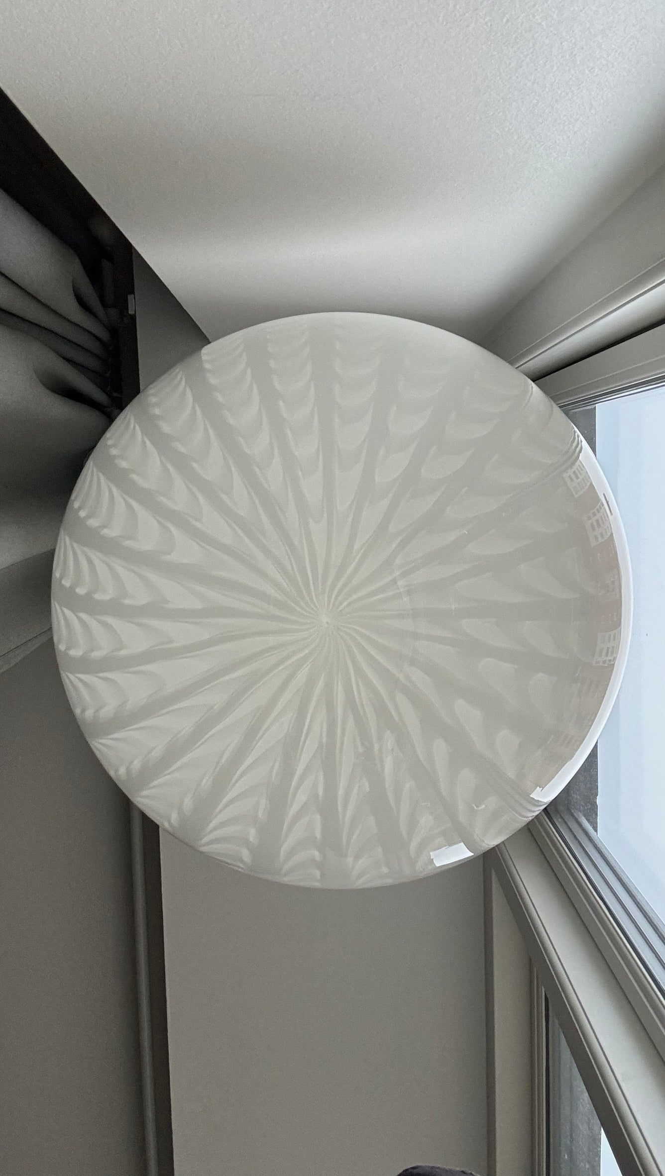 Murano pendel oval i peacock mønster, 45 cm