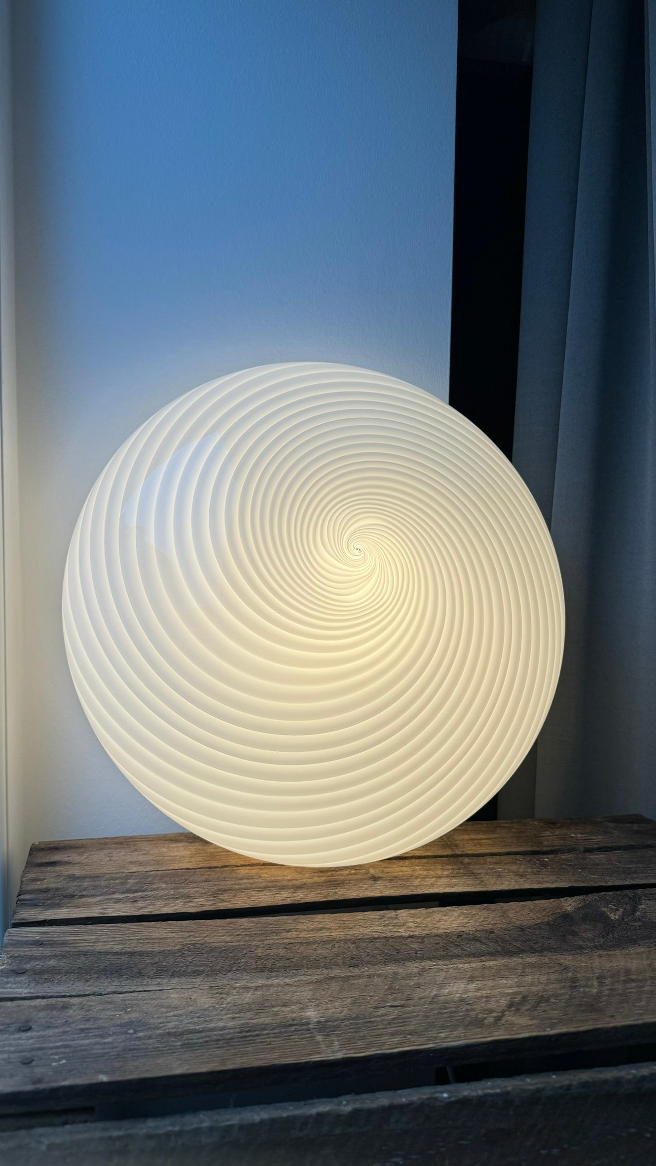 Murano ceiling lamp in white swirl, 38cm, 2 pieces available