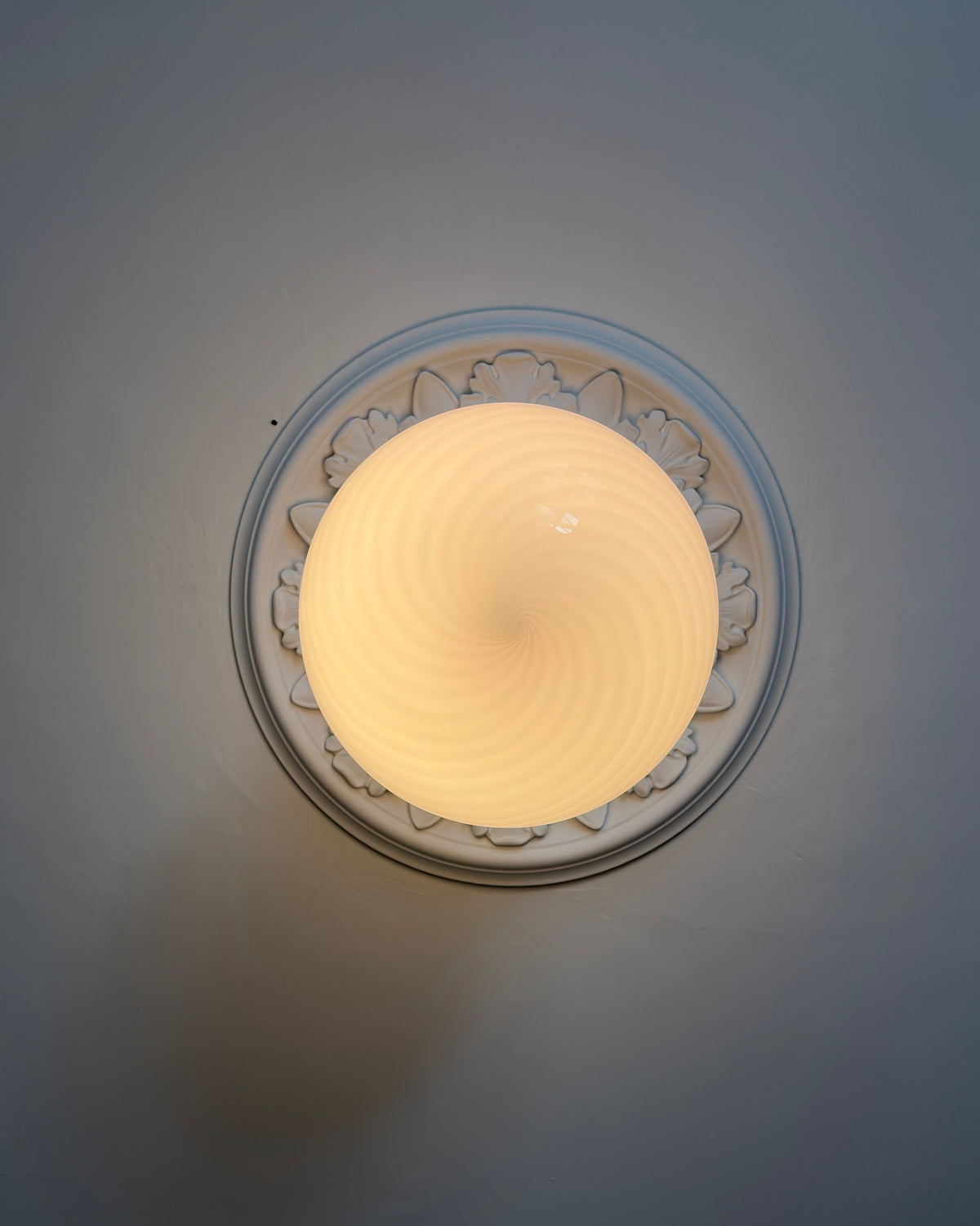 Oval lyserød candy Murano pendel, 40 cm