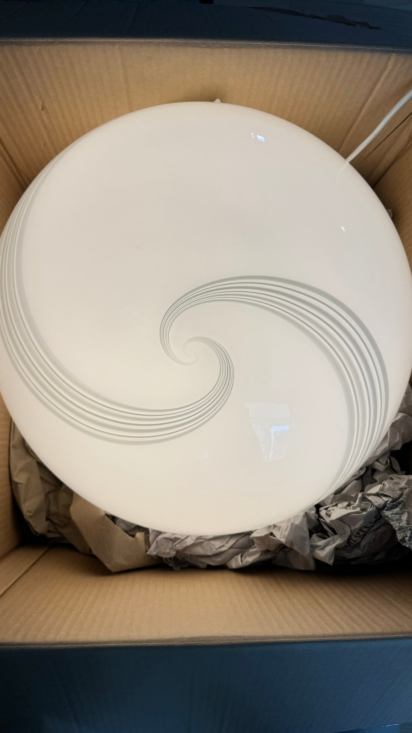 Large Murano oval pendant with 4-swirl, 48 cm