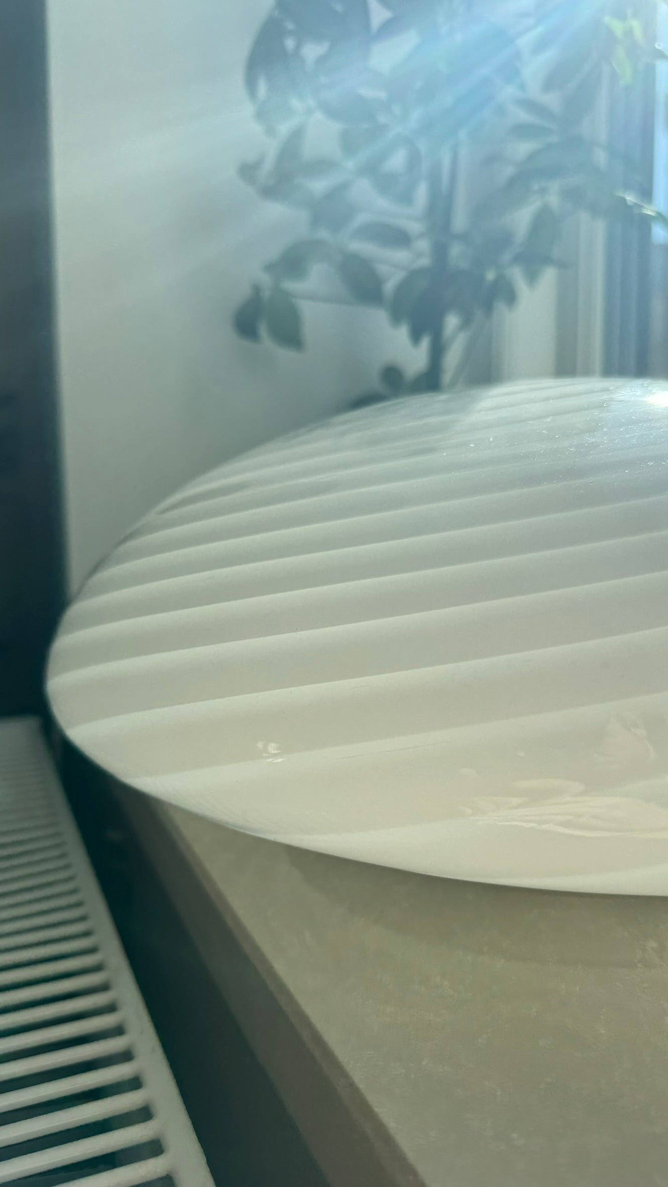 Murano plafond i klassisk hvid swirl, 40 cm