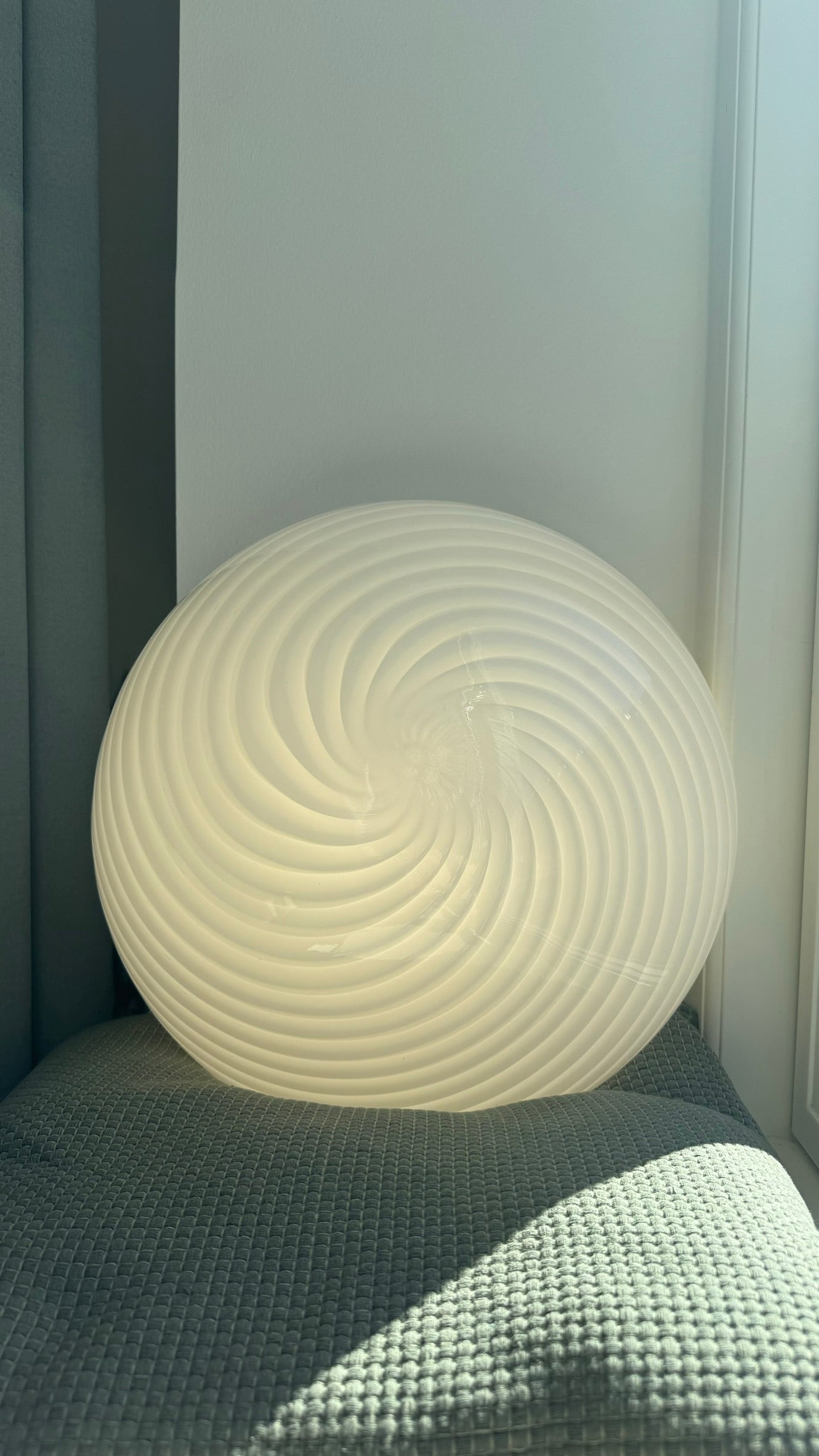 Murano plafond i klassisk hvid swirl, 40 cm