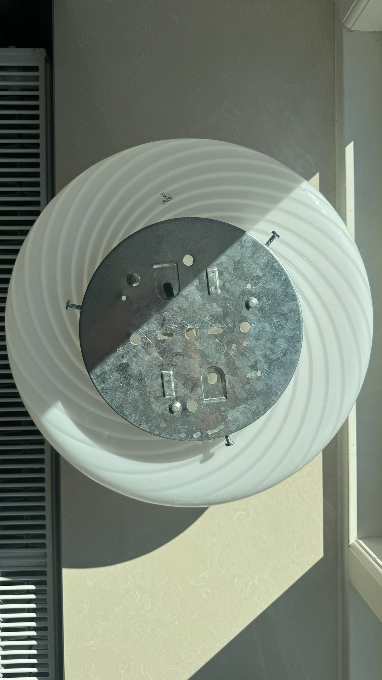 Murano plafond i klassisk hvid swirl, 40 cm