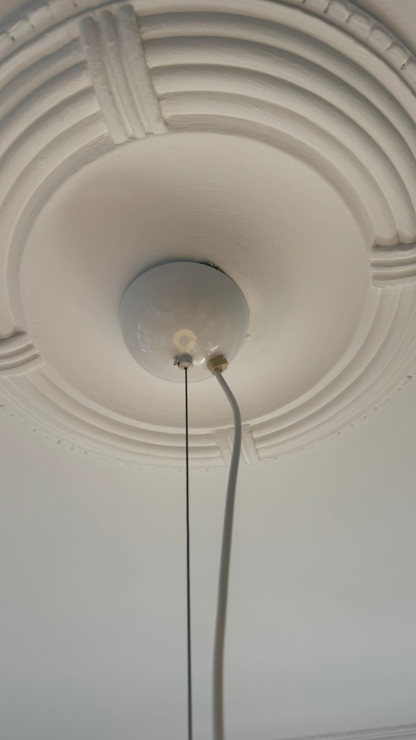 Huge vintage Murano ceiling lamp with engraving, 45 cm