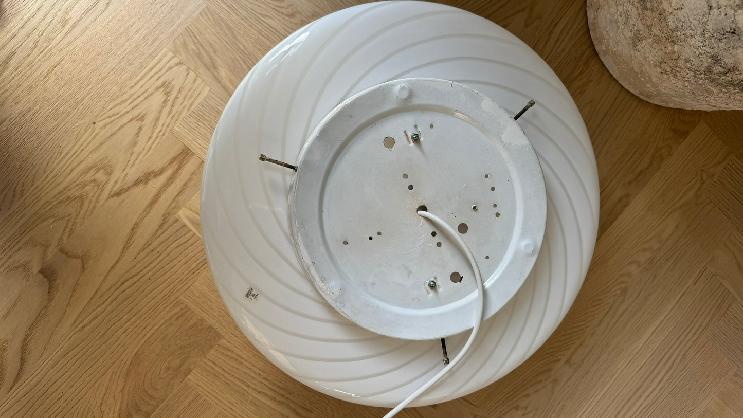 Hvid vintage Murano plafond lampe, 43 cm