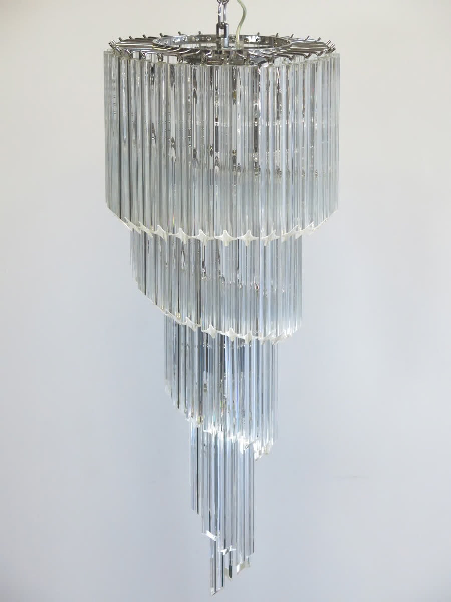Murano Chandelier | Prisms | 86 Glasses | Clear Glass