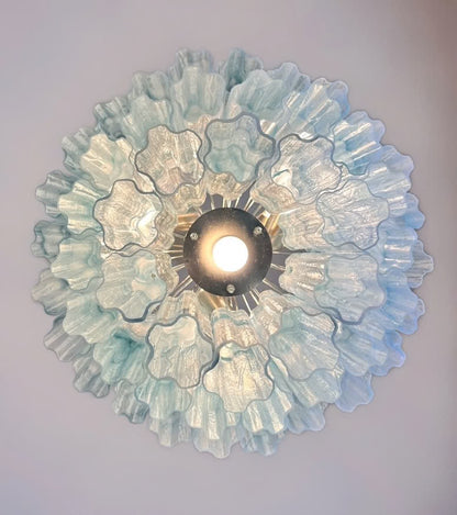 Murano lysekrone | Tuber | 52 glas | Blå alabaster
