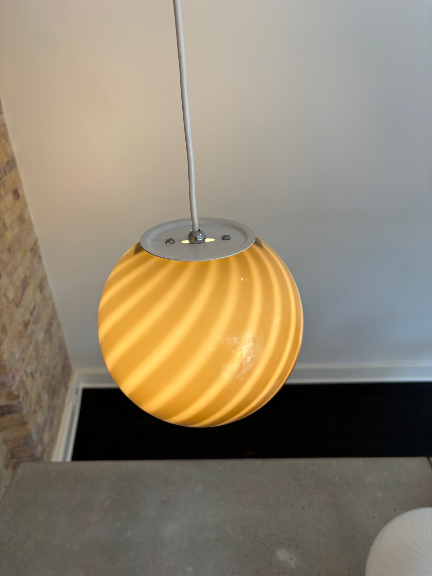 Brun Murano pendel, 20 cm