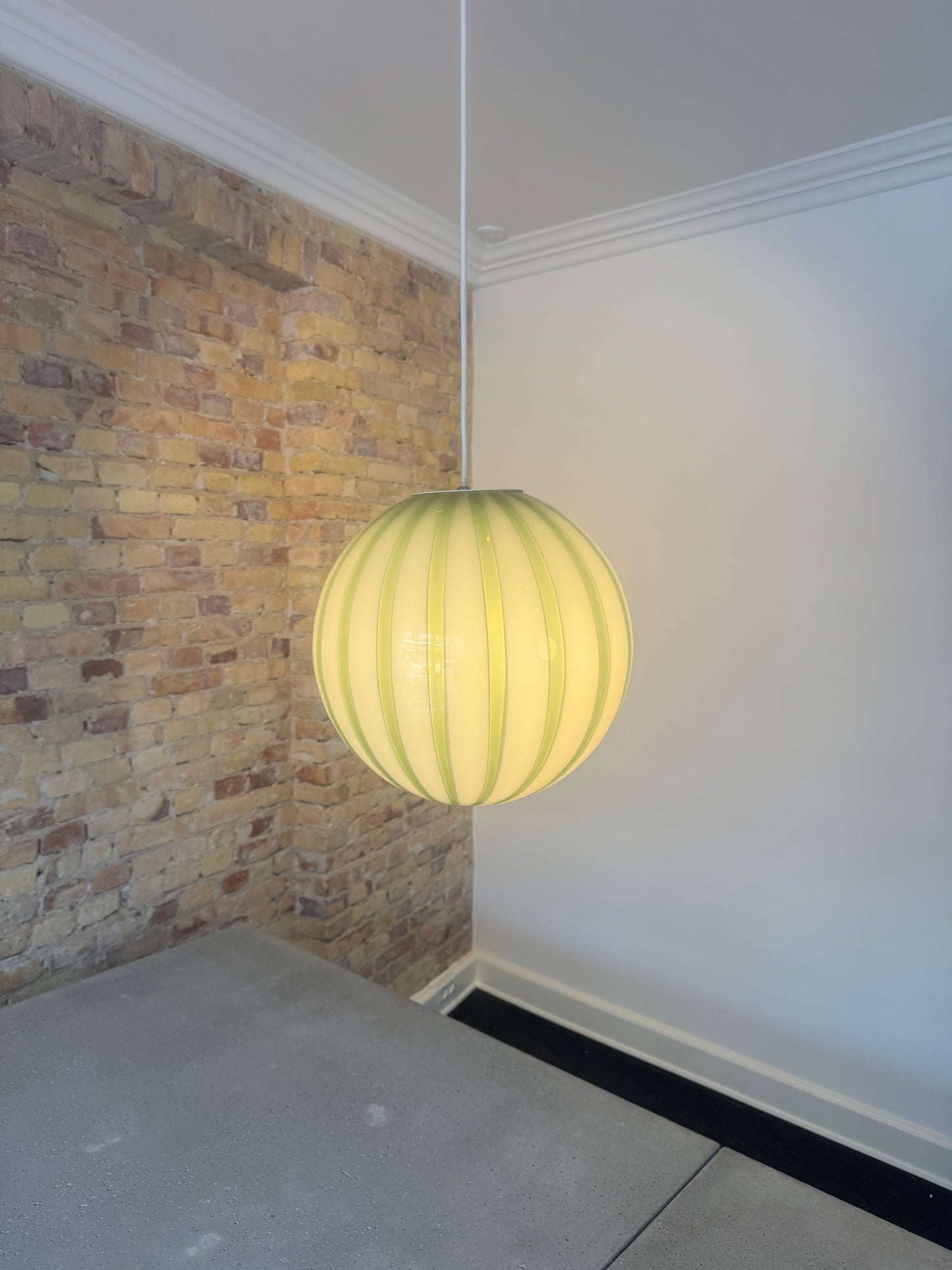 Mørkegrøn candy Murano pendel, 30 cm