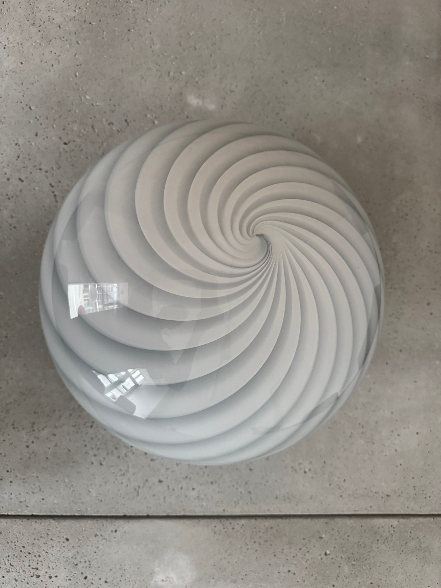 Stor rund lyseblå Murano pendel, 40 cm