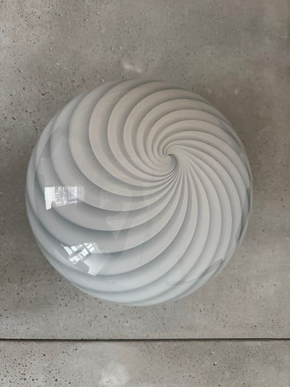 Stor rund lyseblå Murano pendel, 40 cm