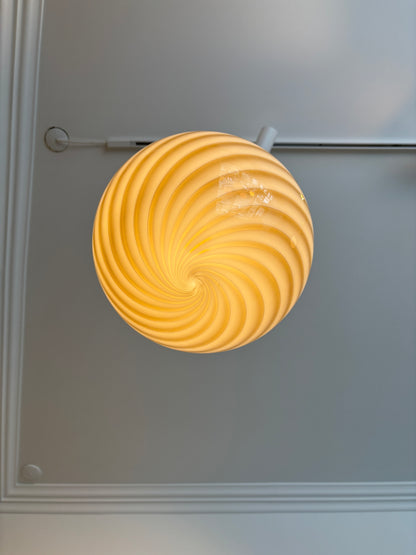 Murano ceiling lamp in grey and brown swirl, 30 cm