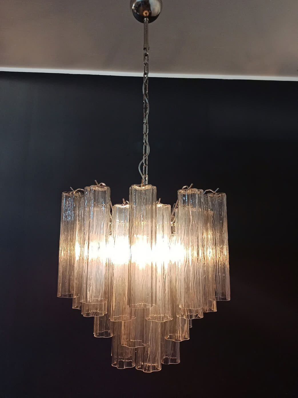 Murano lysekrone | Tuber | 36 glas | Røg-farvet glas