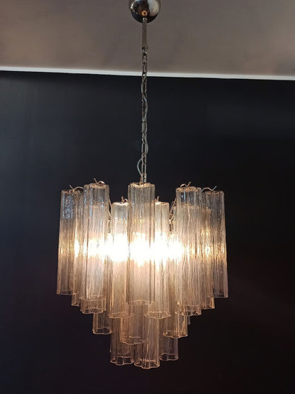 Murano lysekrone | Tuber | 36 glas | Røg-farvet glas
