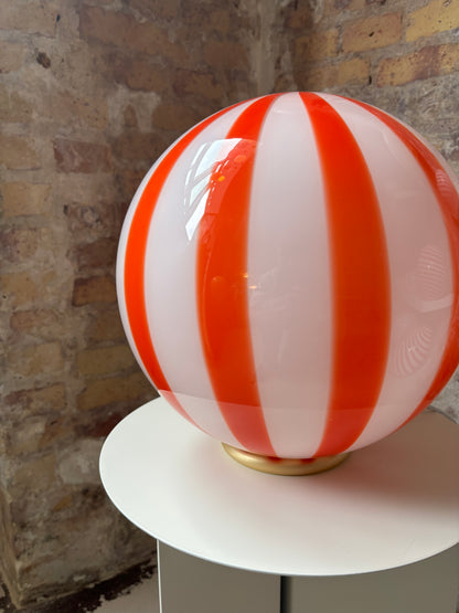 Rød/orange bolche  bordlampe, 30 cm