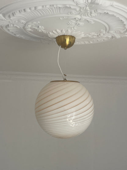 Light yellow Murano swirl ceiling lamp, 30 cm