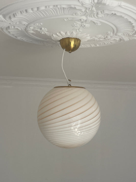 Lysegul Murano swirl loftslampe, 30 cm