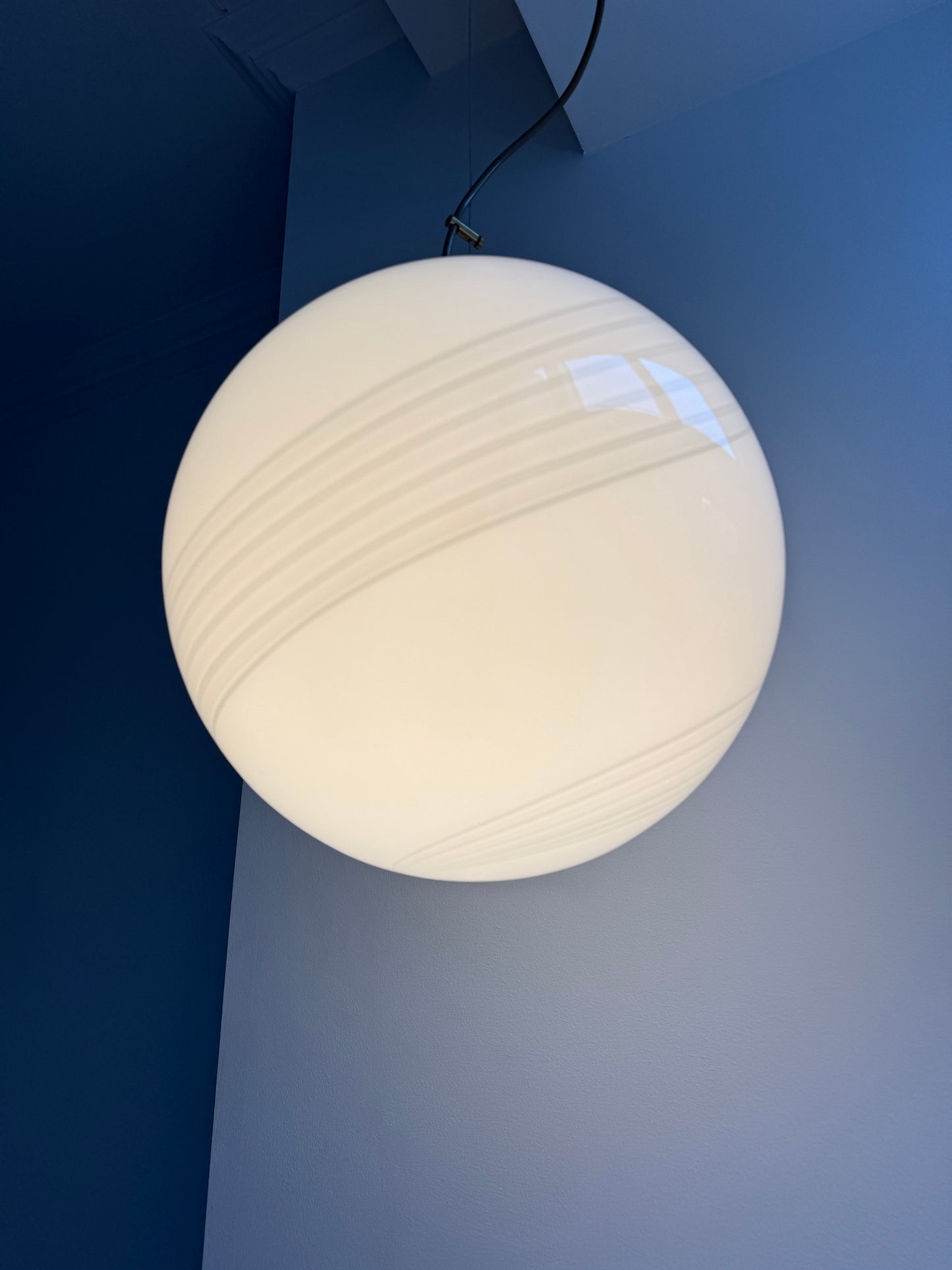 Vintage Murano pendel i grålig farve, 35 cm