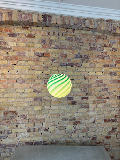 Murano pendant lamp with green swirl, 20 cm