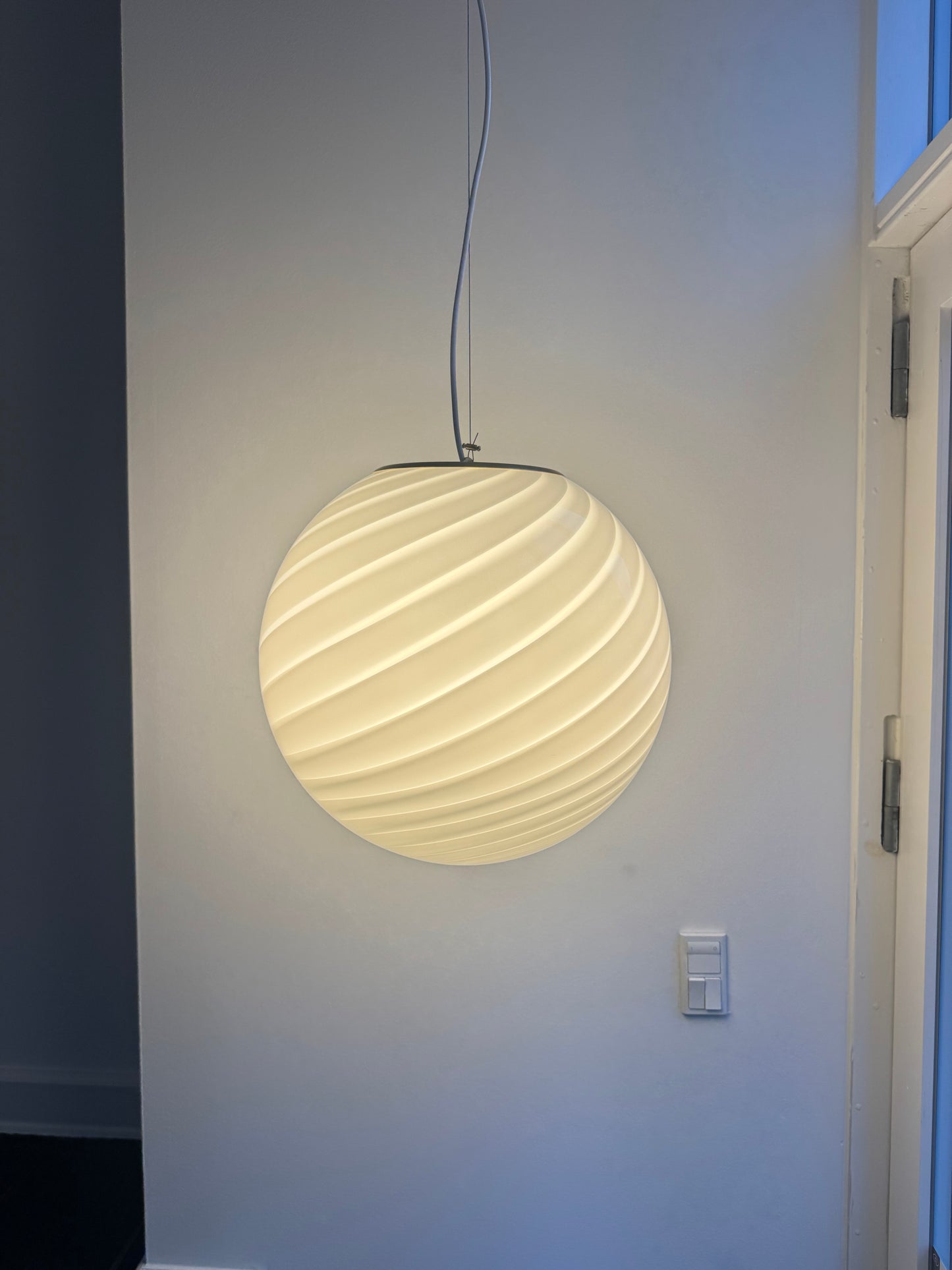 Classic white murano pendant lamp, 40 cm