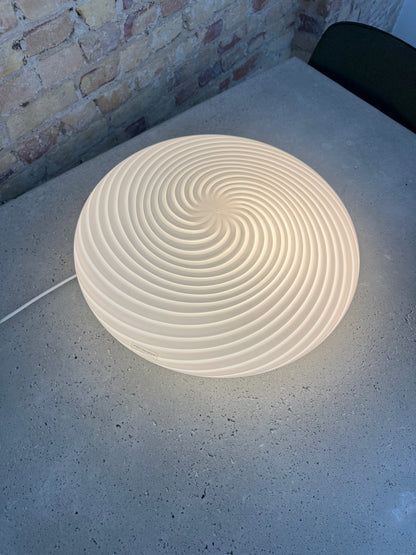 Kæmpe vintage Murano plafond lampe m. indgravering, 45 cm