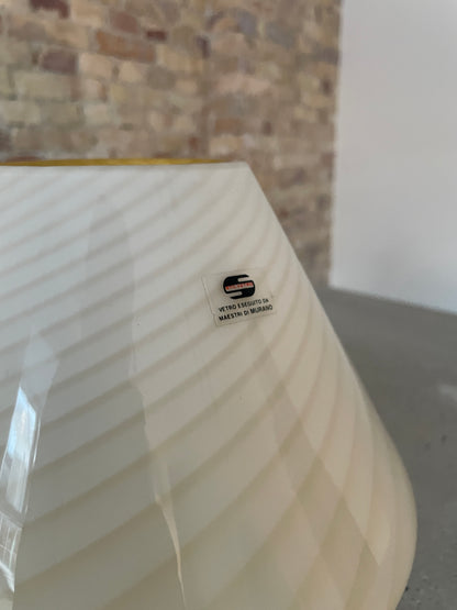 Murano mushroom with cream swirl, 27 cm