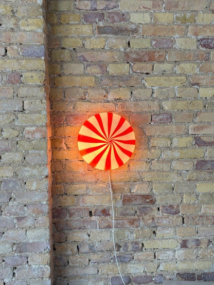 Rød stribet Murano plafond, 30 cm
