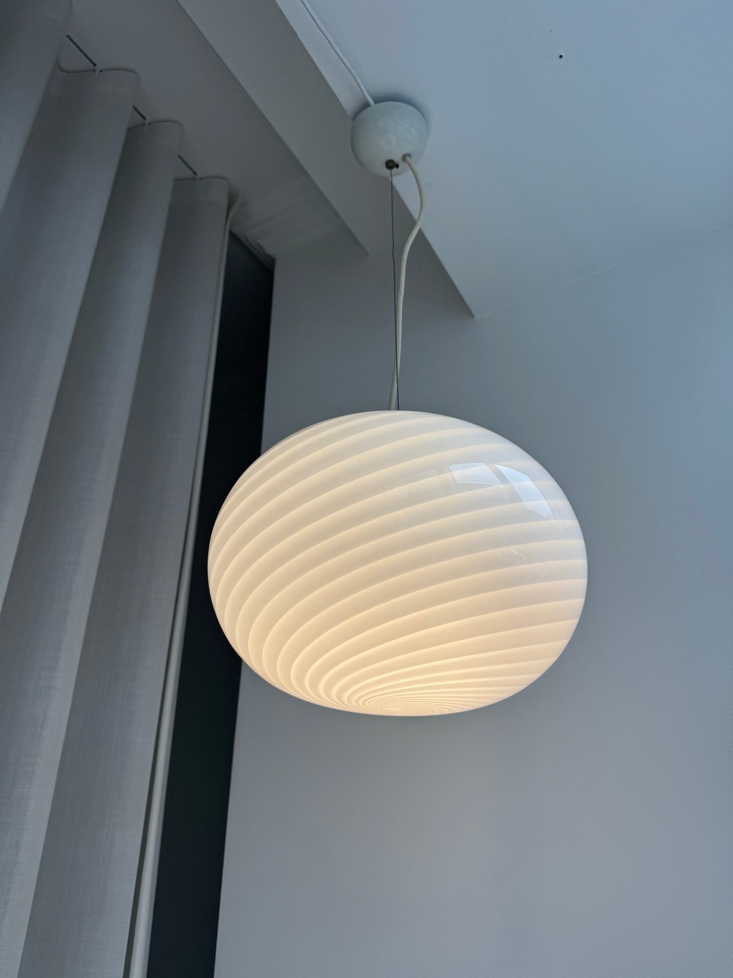 Klassisk hvid Murano pendel, 37 cm