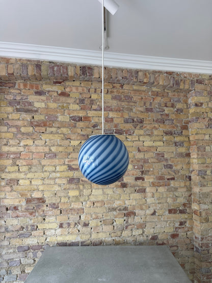 Mørkeblå candy Murano pendel, 20 cm