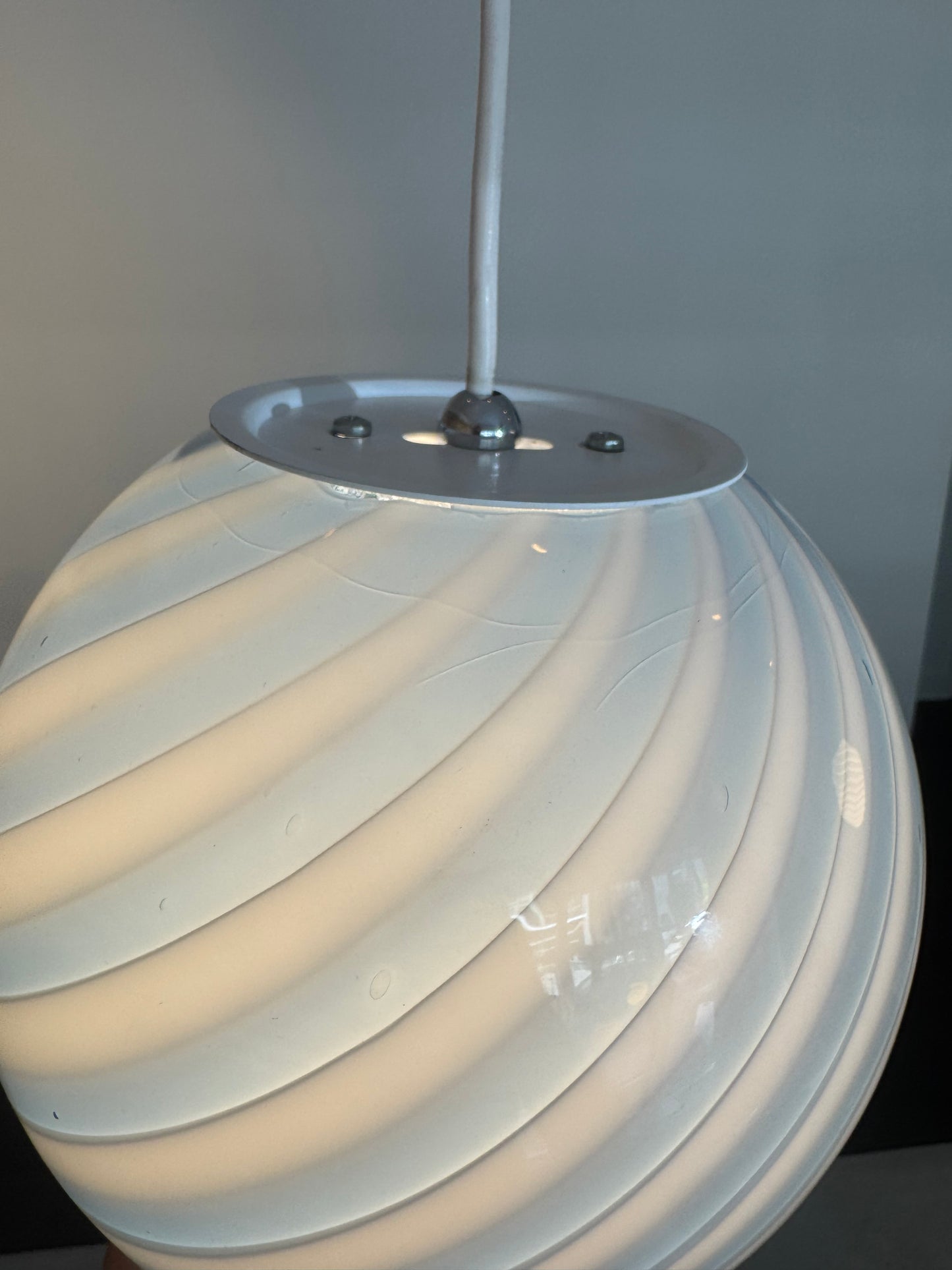 Mørkeblå candy Murano pendel, 20 cm