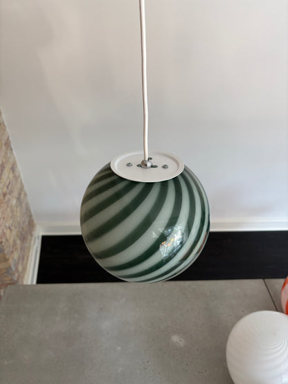 Mørkegrøn Murano pendel, 20 cm