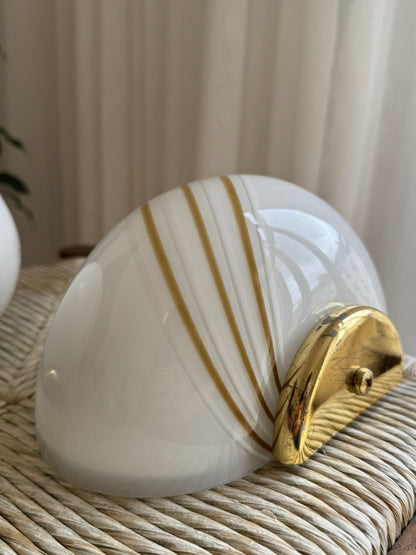 Vintage Murano shell wall lamps (one set)