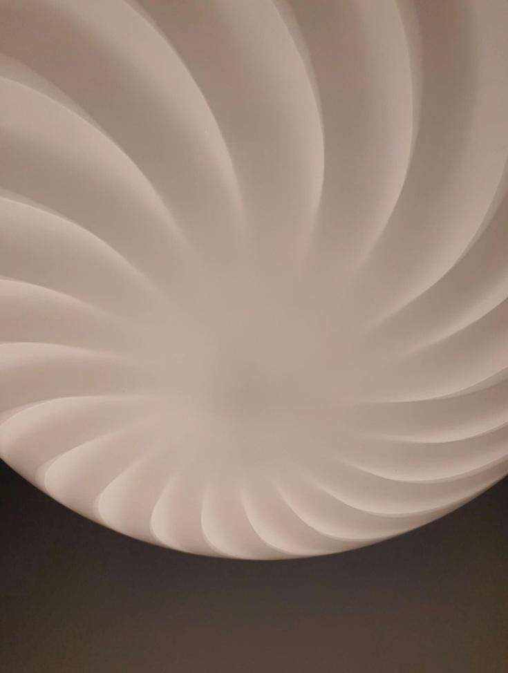 Vintage Murano pendant white swirl, 37 cm