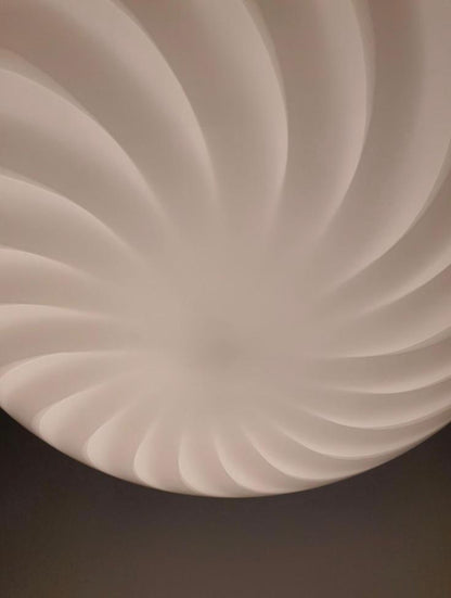 Vintage Murano pendant white swirl, 37 cm