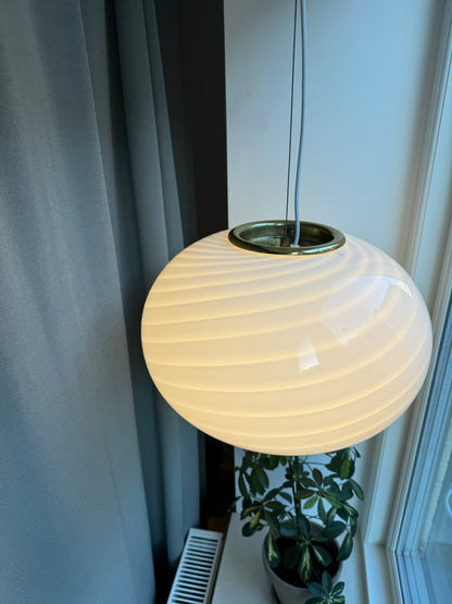 Classic white vintage Murano pendant lamp, 40 cm