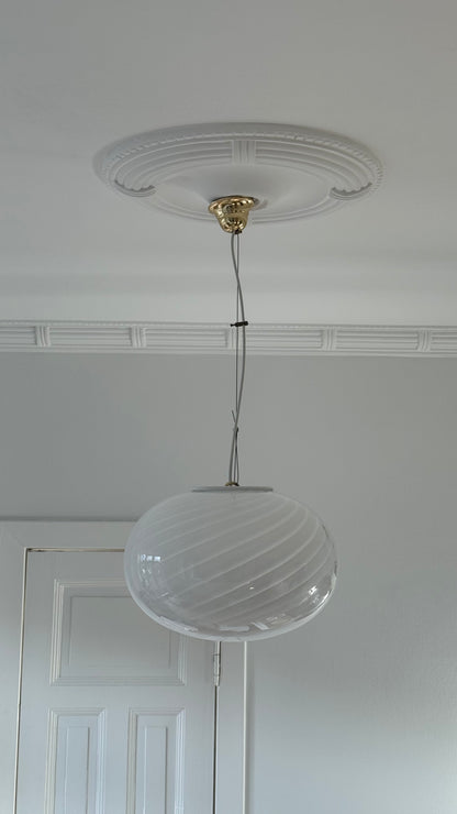 White classic Murano pendant lamp, 40