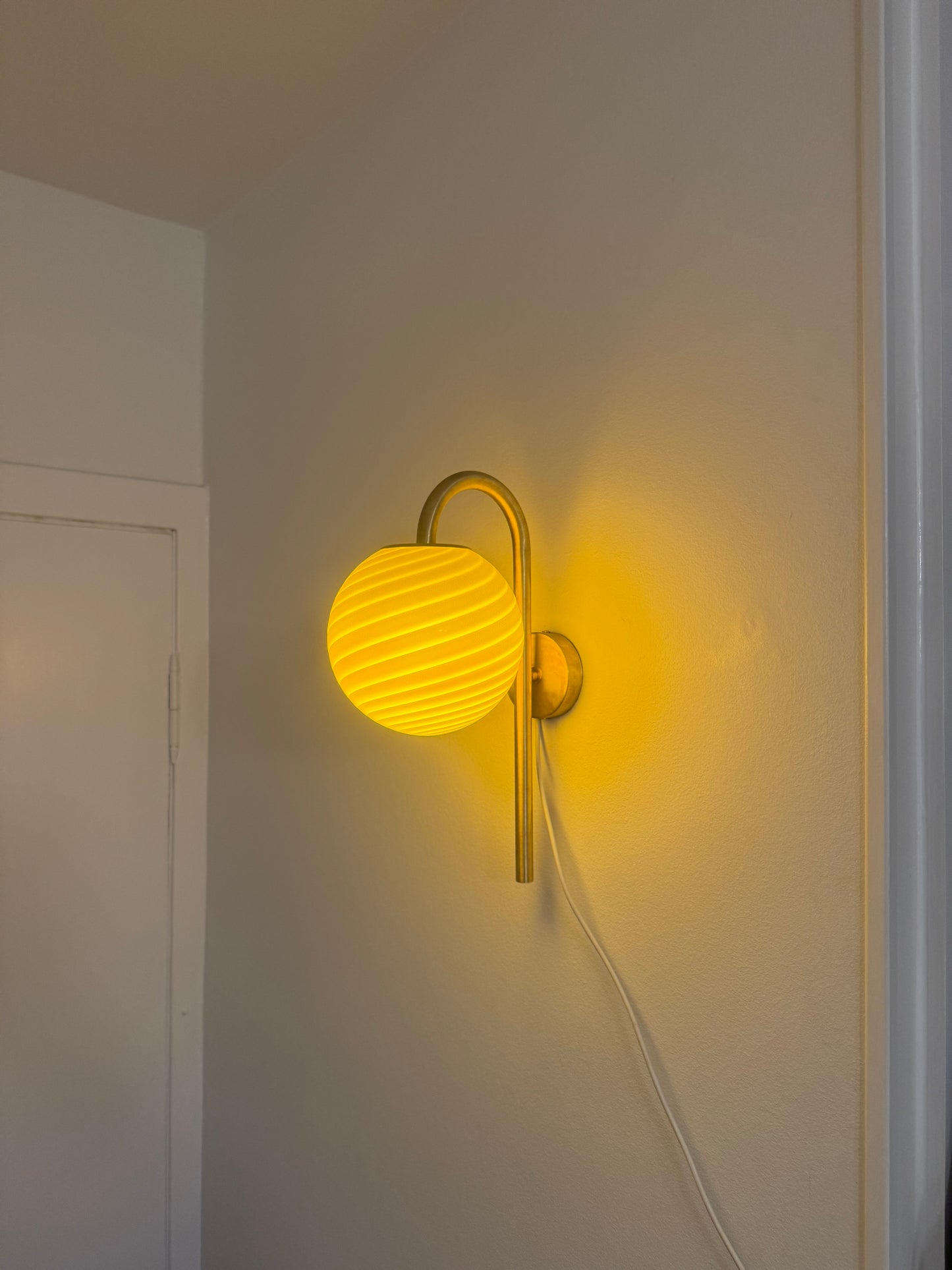 Murano væglampe i creme swirl, 43 cm høj