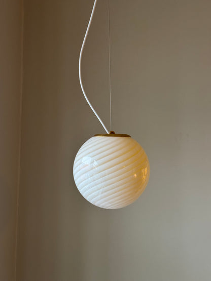 Cream-colored round Murano pendant, 20 cm