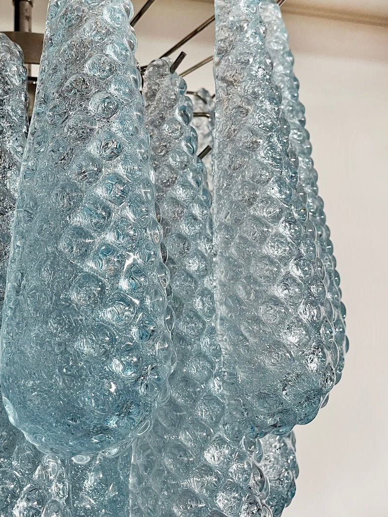 Murano lysekrone | Dråber | 41 glas | Blå