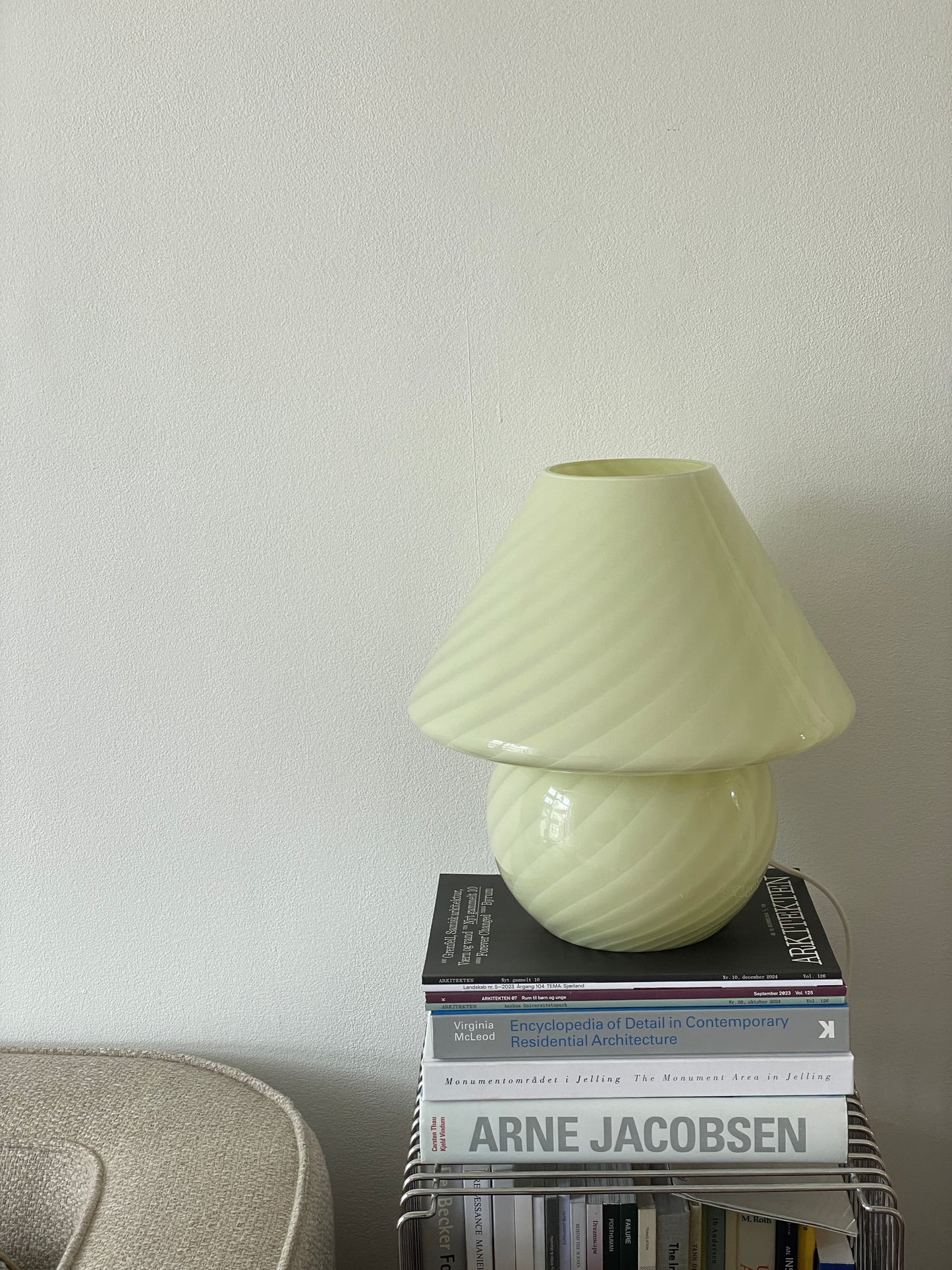 Most beautiful large pistachio green mushroom, 38 cm