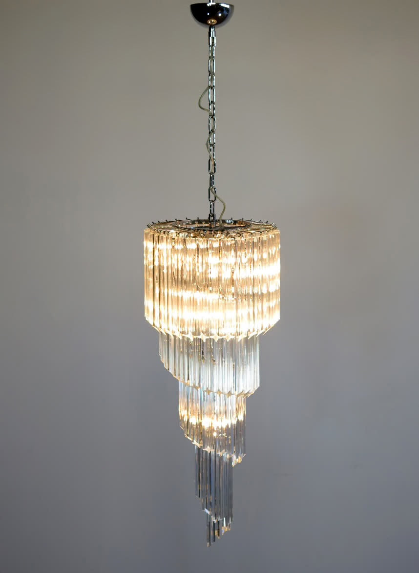 Murano Chandelier | Prisms | 86 Glasses | Clear Glass